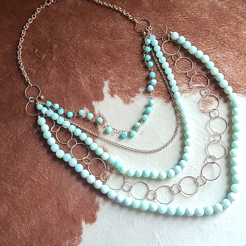 Natural Amazonite Multi-Layered Necklace